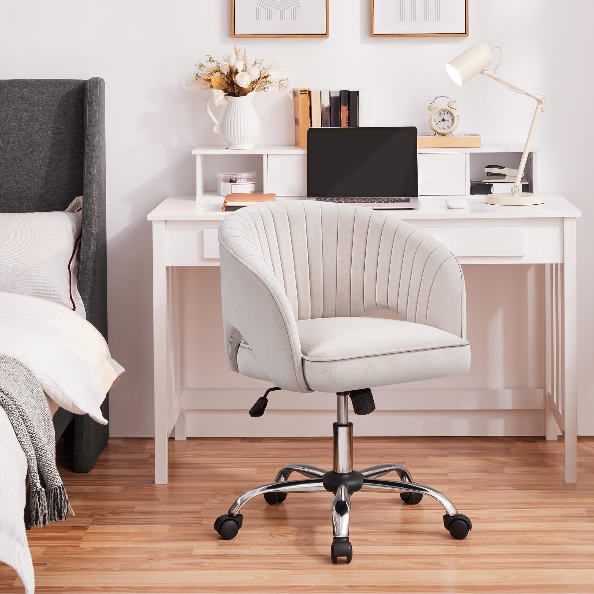 oakcraft Modern Accent Chair Cute Vanity Chair Makeup Desk Chair Adjus