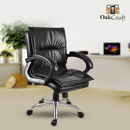 Oakcraft Renown Medium Back Leatherette Ergonomic Office Chair - Oakcraft