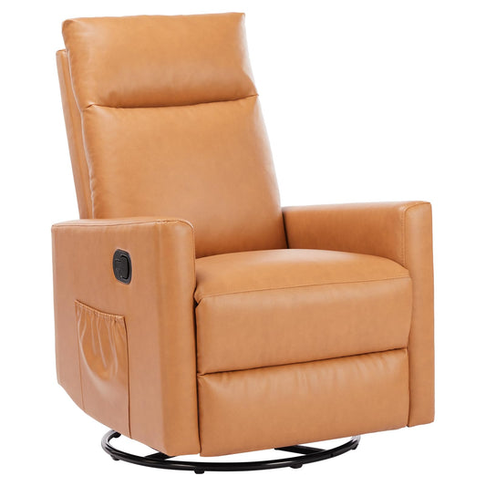 Oakcraft Recliner Chair PU Leather Recliner Sofa Home Theater Seating Adjustable Modern Single Reclining Chair Sofa with Pocket Spring Living Room Bedroom