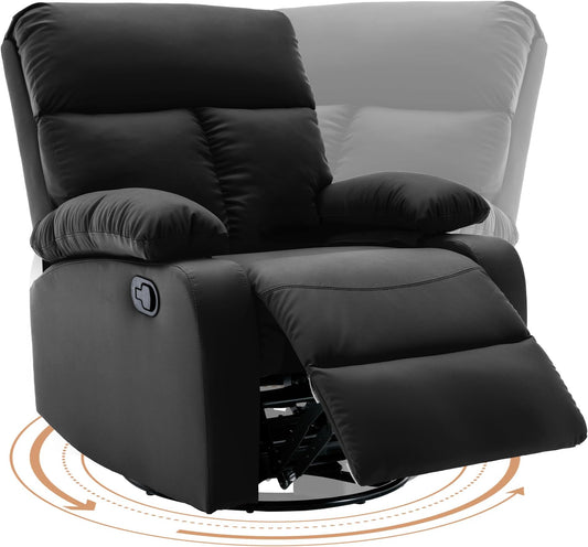 Oakcraft Swivel Rocker Recliner, Small Rocking Recliners Chair for Small Spaces, Small Rocker Recliner Chair for Living Room, RV, Bedroom, Nursery