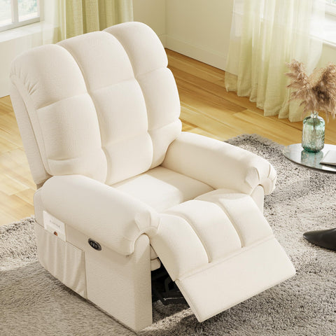 Oakcraft 2025 New Power Recliner Chair for Adults, Adjustable Electric Chair Power Reclining Sofa, USB Port, Ultra-Comfy Teddy Fleece Recliner for Living Room, Tool-Free Setup Single Sofa Oakcraft 2025 New Power Recliner Chair for Adults, Adjustable Electric Chair Power Reclining Sofa, USB Port, Ultra-Comfy Teddy Fleece Recliner for Living Room, Tool-Free Setup Single Sofa