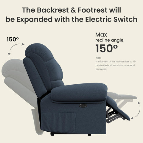 Oakcraft 2025 New Power Recliner Chair for Adults, Adjustable Electric Chair Power Reclining Sofa, USB Port, Ultra-Comfy Teddy Fleece Recliner for Living Room, Tool-Free Setup Single Sofa Oakcraft 2025 New Power Recliner Chair for Adults, Adjustable Electric Chair Power Reclining Sofa, USB Port, Ultra-Comfy Teddy Fleece Recliner for Living Room, Tool-Free Setup Single Sofa