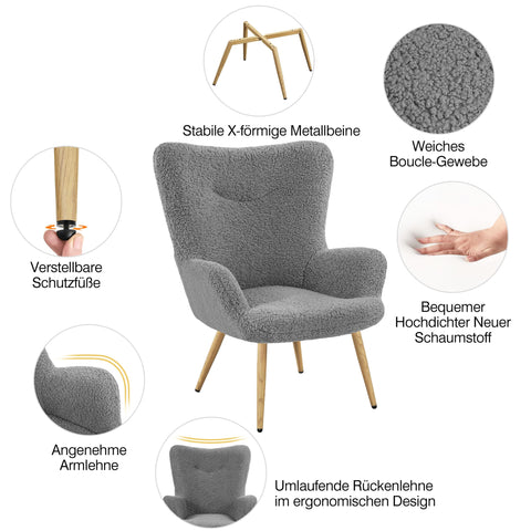 Oakcraft Wingback Chair, Polyester Cover, TV Chair, Armrest Chair, Upholstered Folding Chair, Cocktail Chair, Teddy Plush, Stylish Design, Oakcraft Wingback Chair, Polyester Cover, TV Chair, Armrest Chair, Upholstered Folding Chair, Cocktail Chair, Teddy Plush, Stylish Design,