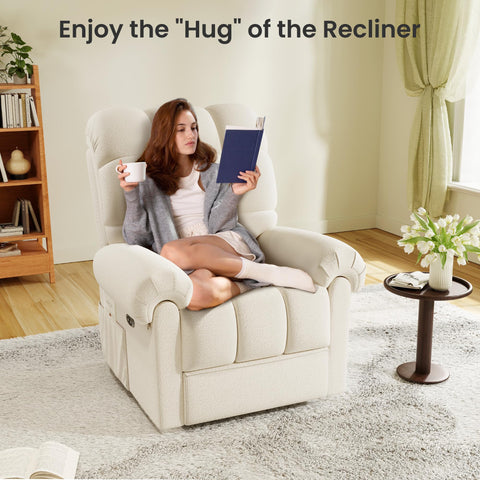 Oakcraft 2025 New Power Recliner Chair for Adults, Adjustable Electric Chair Power Reclining Sofa, USB Port, Ultra-Comfy Teddy Fleece Recliner for Living Room, Tool-Free Setup Single Sofa Oakcraft 2025 New Power Recliner Chair for Adults, Adjustable Electric Chair Power Reclining Sofa, USB Port, Ultra-Comfy Teddy Fleece Recliner for Living Room, Tool-Free Setup Single Sofa