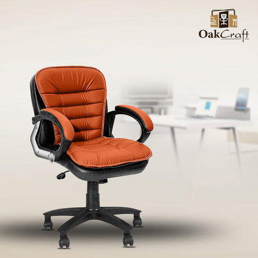 Oakcraft Harmony Medium Back Leatherette Ergonomic Office Chair - Oakcraft