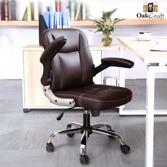 Oakcraft Stratos Medium Back Leatherette Ergonomic Office Chair - Oakcraft