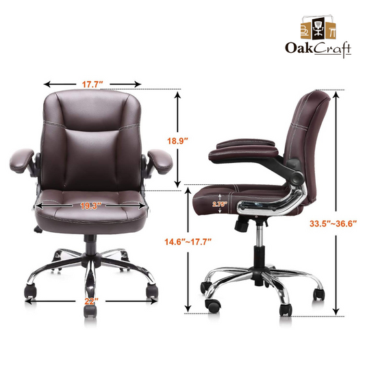 Oakcraft Stratos Medium Back Leatherette Ergonomic Office Chair - Oakcraft