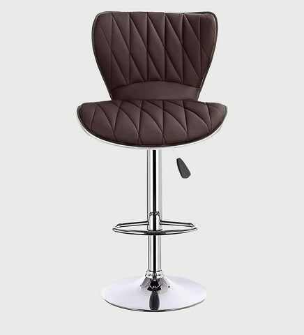 Oakcraft Comfortable Cushion Upholstery with back, Airlift Adjustable Swivel Solid wood Leatherette Bar Stool