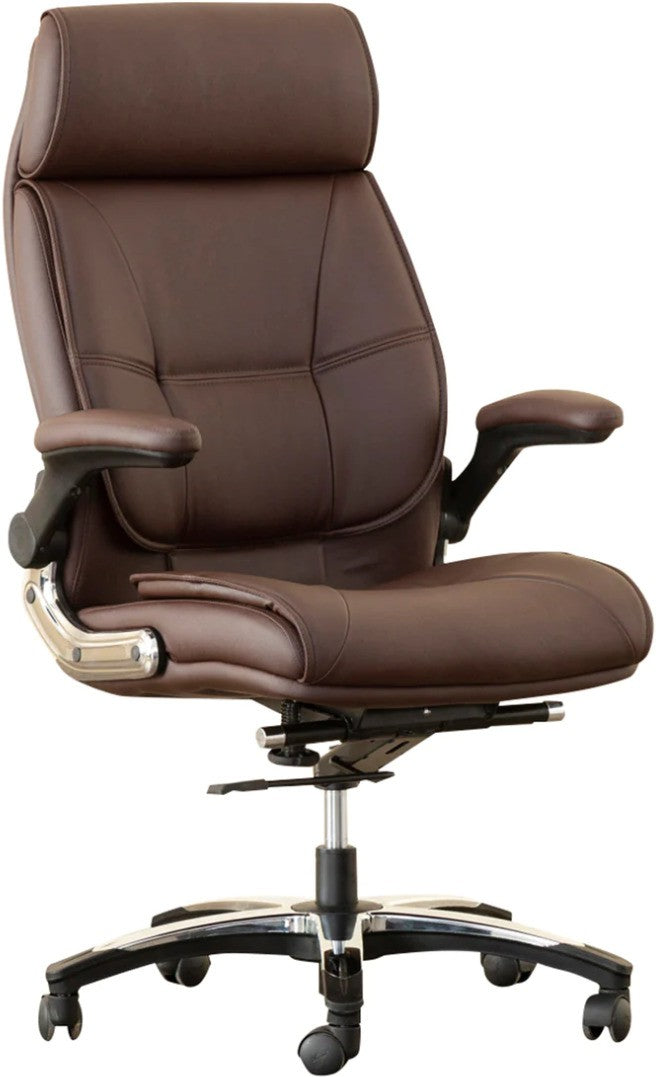 Oakcraft HIGH Back Leather Office with adjustable handle for home and office Leatherette Office Executive Chair Brown