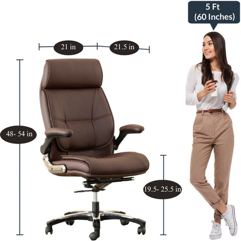 Oakcraft HIGH Back Leather Office with adjustable handle for home and office Leatherette Office Executive Chair