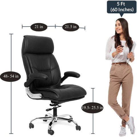 Oakcraft HIGH Back Leather Office with adjustable handle for home and office Leatherette Office Executive Chair