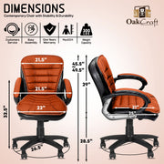 Oakcraft Harmony Medium Back Leatherette Ergonomic Office Chair - Oakcraft