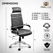 Oakcraft Acier- Made with French Artistry, Unrivaled Ergonomics in the Prime Metal Sleek Leatherette Office Executive Chair - Oakcraft