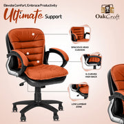 Oakcraft Harmony Medium Back Leatherette Ergonomic Office Chair - Oakcraft