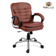 Oakcraft Majesty Medium Back Leatherette Ergonomic Office Chair - Oakcraft