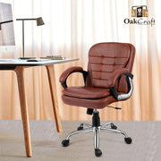 Oakcraft Majesty Medium Back Leatherette Ergonomic Office Chair - Oakcraft