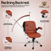 Oakcraft Colossal  Medium Back Leatherette Ergonomic Office Chair - Oakcraft