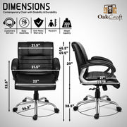 Oakcraft Majesty Medium Back Leatherette Ergonomic Office Chair - Oakcraft