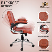 Oakcraft Colossal  Medium Back Leatherette Ergonomic Office Chair - Oakcraft