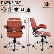 Oakcraft Colossal  Medium Back Leatherette Ergonomic Office Chair - Oakcraft