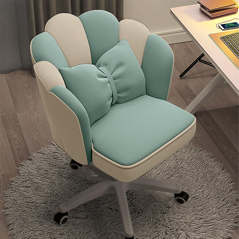 Oakcraft Home Office Desk Butterfly Chair with Mid-Back Upholstered Modern Tufted Computer Task Chair Swivel Height Adjustable Velvet Accent Chair