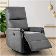 Oakcraft Electric Power Recliner, Breathable Fabric Reclining Chair, USB Ports, Electric Home Theater Seating, Recliners for Small Spaces, Home Living Room Bedroom