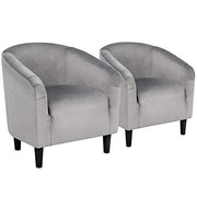 Oakcraft Accent Chair Set of 2, Boucle Fabric Club Chair, Furry Sherpa Elegant Siting Chair with Cozy Soft Padded for Living Room Bedroom Reception Room Office,