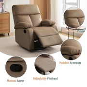 Oakcraft Recliner Chair for Adults, Massage Fabric Small Recliner Home Theater Seating with Lumbar Support, Adjustable Modern Reclining Chair with Padded Seat Backrest for Living Room