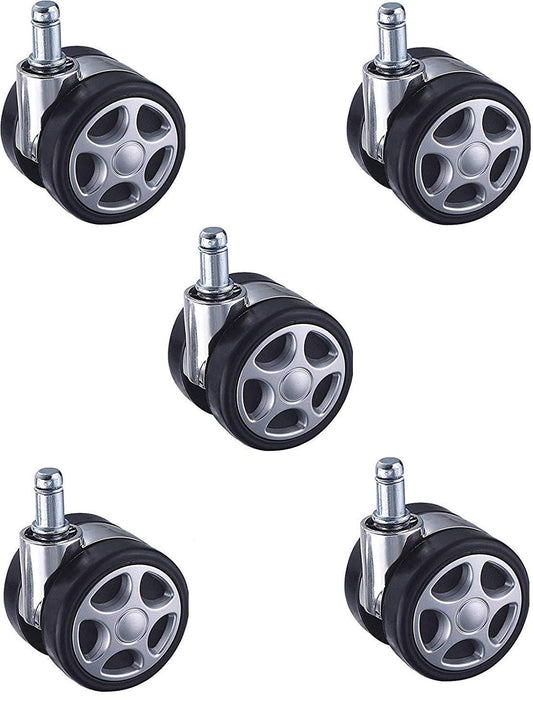 Oakcraft  2-Inch Pin-Type Office Chair Casters Wheels Floor-Protecting Standard Size for Computer and Gaming Chairs (Set 5 Piece)