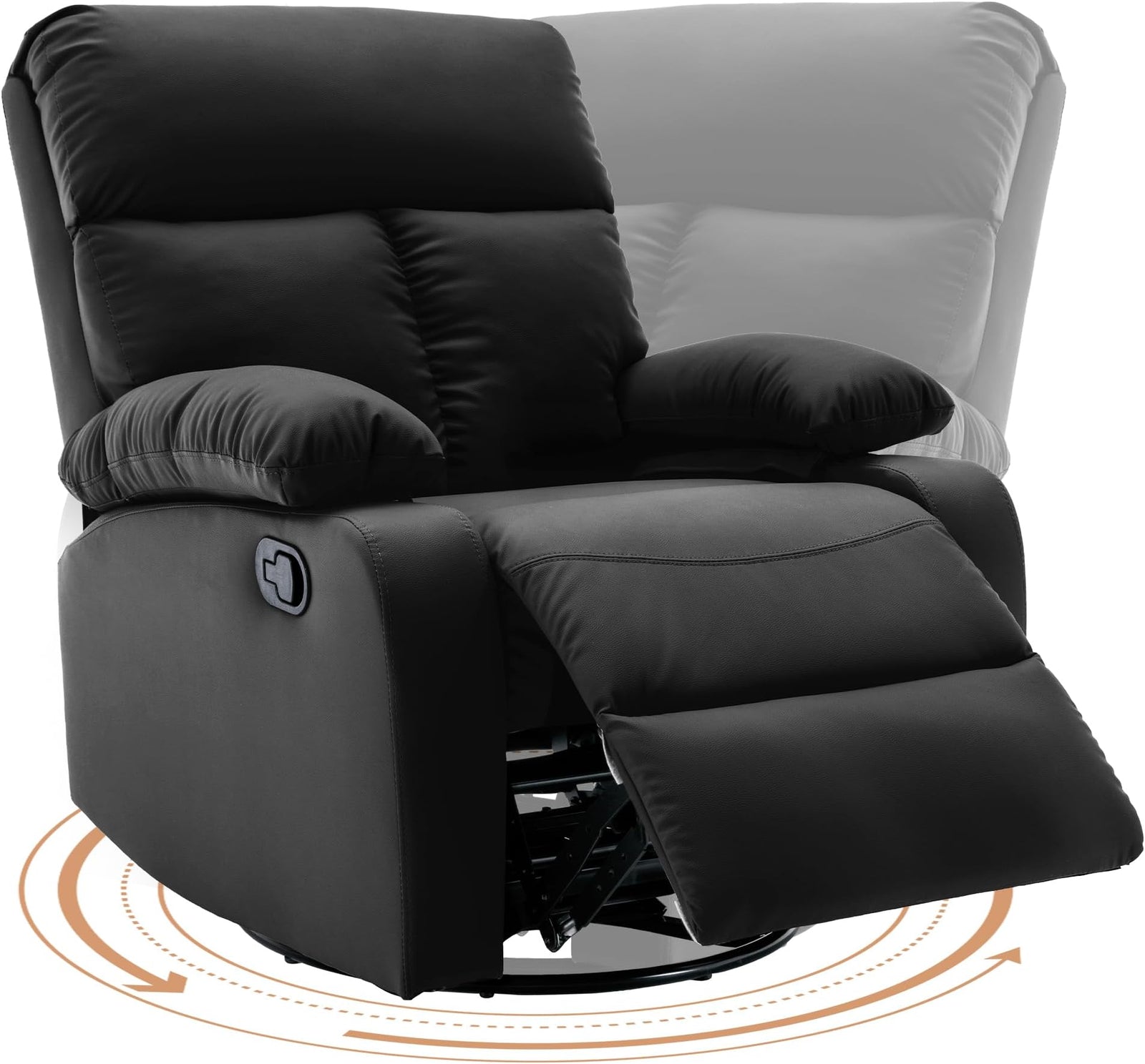 Oakcraft Swivel Rocker Recliner, Small Rocking Recliners Chair for Small Spaces, Small Rocker Recliner Chair for Living Room, RV, Bedroom, Nursery