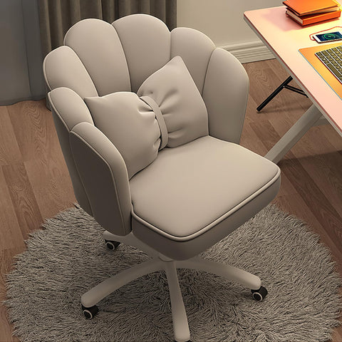 Oakcraft Home Office Desk Butterfly Chair with Mid-Back Upholstered Modern Tufted Computer Task Chair Swivel Height Adjustable Velvet Accent Chair