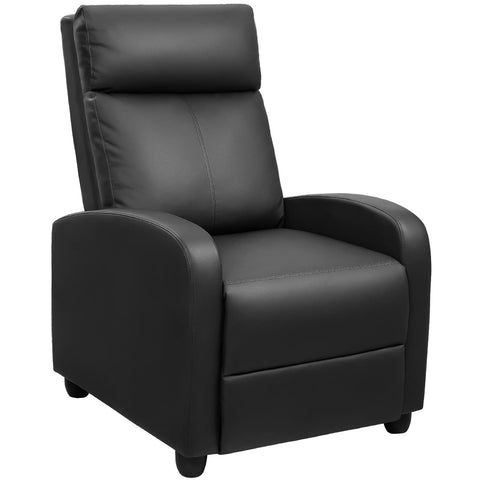Oakcraft Recliner Chair Recliner Sofa Chair Padded Seat Pu Leather Adjustable Reclining Chairs Home Theater Single Modern Living Room Recliners with Thick Seat Cushion and Backrest