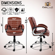 Oakcraft Majesty Medium Back Leatherette Ergonomic Office Chair - Oakcraft