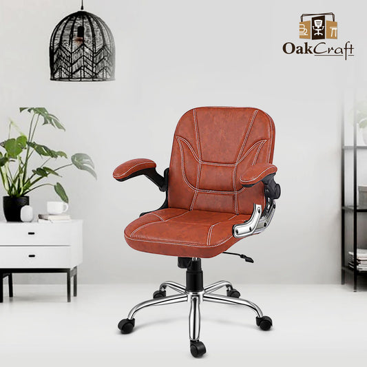 Oakcraft Colossal  Medium Back Leatherette Ergonomic Office Chair