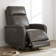 Oakcraft Recliner Chair, Zero Wall Reclining Sofa Chair W Power Point USB Charger, Small Faux Leather RV Recliners Home Theater Seating for Living Room