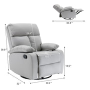 Oakcraft Recliner Chair for Adults, Massage Fabric Small Recliner Home Theater Seating with Lumbar Support, Adjustable Modern Reclining Chair with Padded Seat Backrest for Living Room
