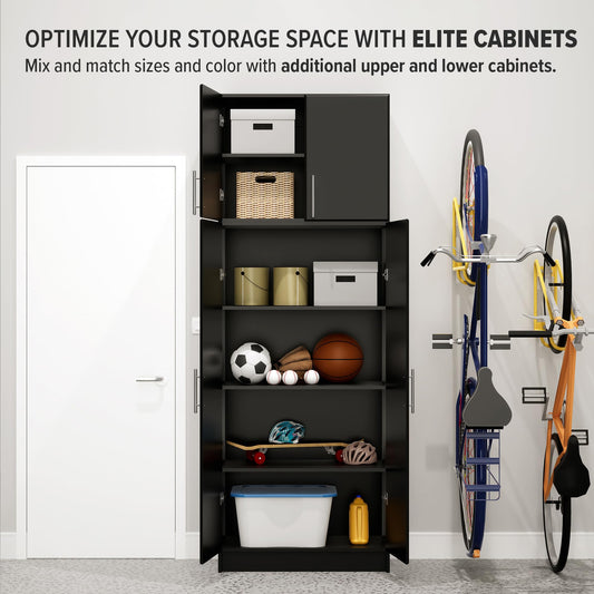 Oakcraft Elite 32" Storage Cabinet, Drifted Gray Storage Cabinet, Bathroom Cabinet, Pantry Cabinet with 3 Shelves 16" D x 32" W x 65" H,
