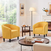 Oakcraft Accent Chair Set of 2, Boucle Fabric Club Chair, Furry Sherpa Elegant Siting Chair with Cozy Soft Padded for Living Room Bedroom Reception Room Office,