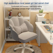 Oakcraft Home Office Desk Butterfly Chair with Mid-Back Upholstered Modern Tufted Computer Task Chair Swivel Height Adjustable Velvet Accent Chair