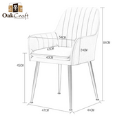 OAKCRAFT Flower Dining Chair | Accent Chair for Living Room Bedroom Restaurant | Velvet Fabric & Cushion Seat with gold Metal Legs