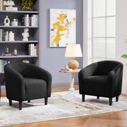 Oakcraft Accent Chair Set of 2, Boucle Fabric Club Chair, Furry Sherpa Elegant Siting Chair with Cozy Soft Padded for Living Room Bedroom Reception Room Office,