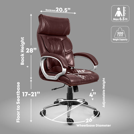 Oakcraft Stardom High Back Leatherette Ergonomic Office Chair - Oakcraft