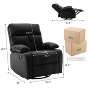 Oakcraft Swivel Rocker Recliner, Small Rocking Recliners Chair for Small Spaces, Small Rocker Recliner Chair for Living Room, RV, Bedroom, Nursery