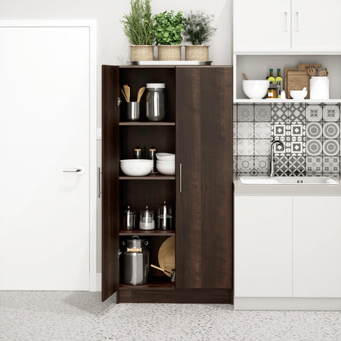 Oakcraft Elite 32" Storage Cabinet, Drifted Gray Storage Cabinet, Bathroom Cabinet, Pantry Cabinet with 3 Shelves 16" D x 32" W x 65" H,
