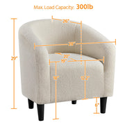 Oakcraft Accent Chair Set of 2, Boucle Fabric Club Chair, Furry Sherpa Elegant Siting Chair with Cozy Soft Padded for Living Room Bedroom Reception Room Office,