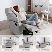 Oakcraft Recliner Chair for Adults, Massage Fabric Small Recliner Home Theater Seating with Lumbar Support, Adjustable Modern Reclining Chair with Padded Seat Backrest for Living Room