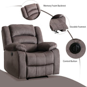 Oakcraft Power Recliner Chair, Oversized Electric Overstuffed Chair with Soft Cushion and Back, Sofa with Comfortable Armchair