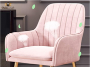 OAKCRAFT Flower Dining Chair | Accent Chair for Living Room Bedroom Restaurant | Velvet Fabric & Cushion Seat with gold Metal Legs