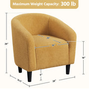 Oakcraft Accent Chair Set of 2, Boucle Fabric Club Chair, Furry Sherpa Elegant Siting Chair with Cozy Soft Padded for Living Room Bedroom Reception Room Office,