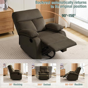 Oakcraft Recliner Chair for Adults, Massage Fabric Small Recliner Home Theater Seating with Lumbar Support, Adjustable Modern Reclining Chair with Padded Seat Backrest for Living Room